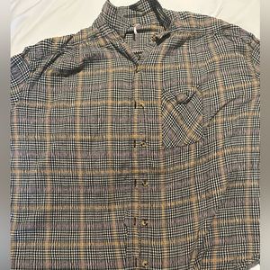 Free People oversize plaid button down.